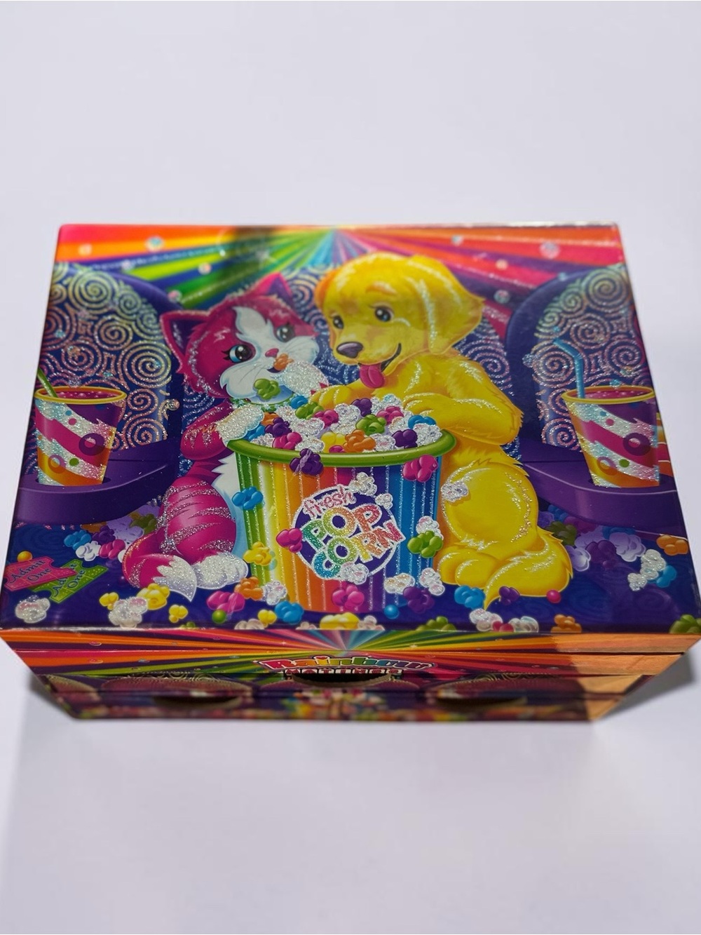 Lisa Frank Popcorn Matinee jewelry/vanity box with accessories